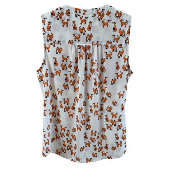 Soho New York&Co Fox Print Sleeveless Button Up Tank Size XS - Picture 2 of 7
